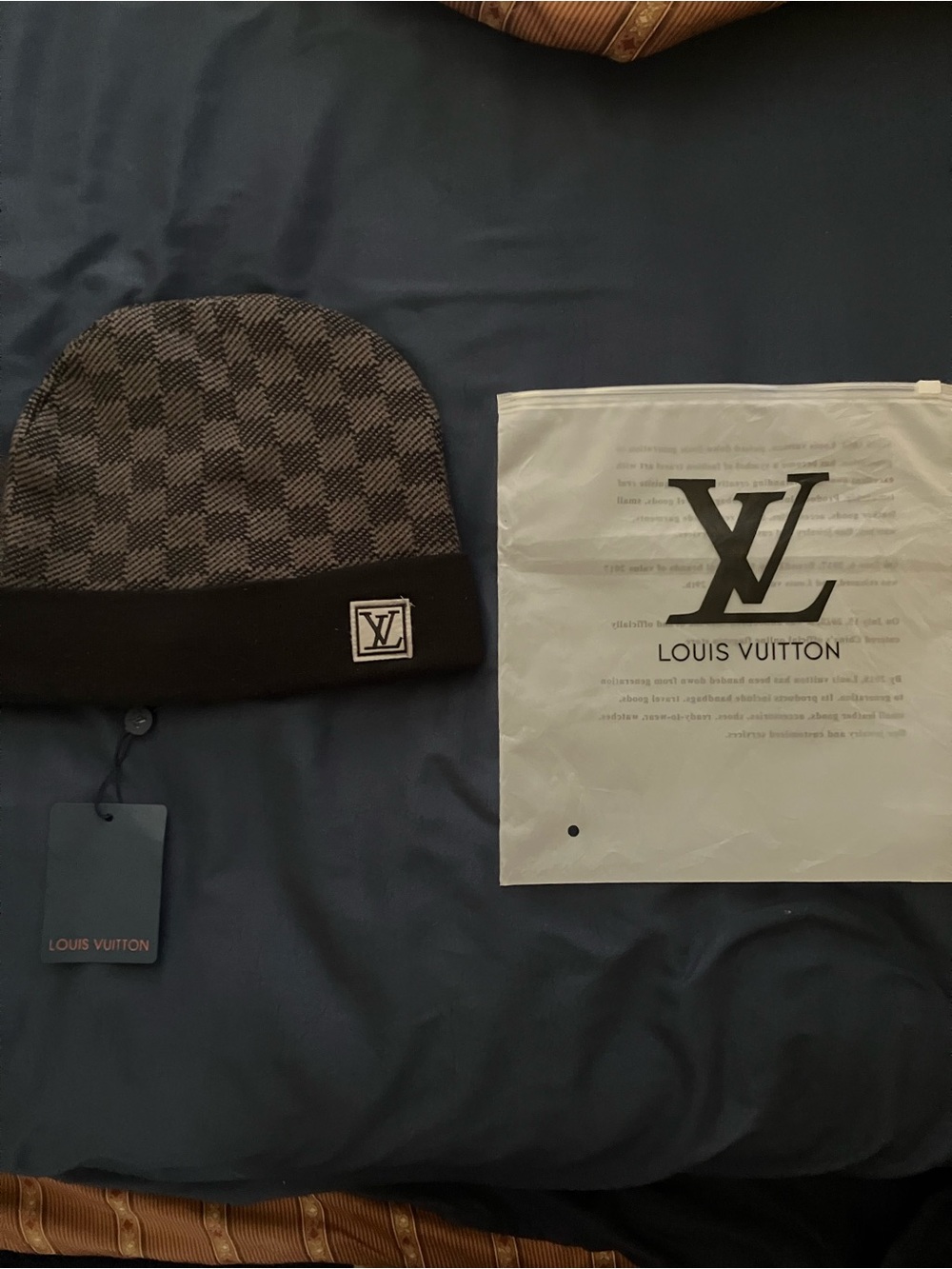 Louis Vuitton Black Damier Knit Beanie